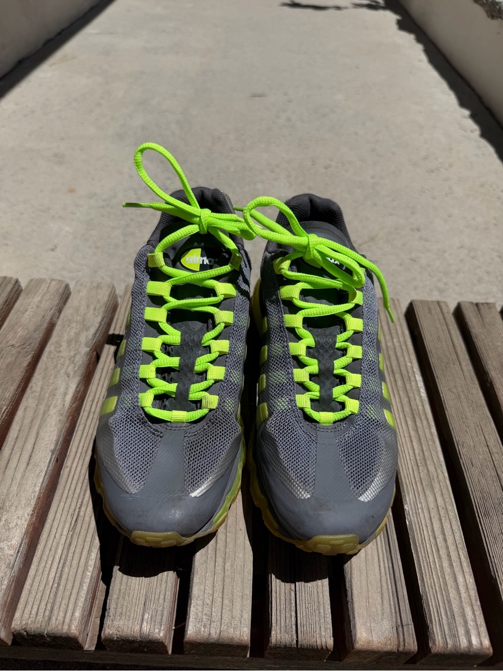 Nike Air Max Gray Volt Neon Sneakers - YOUTH Size 6.5